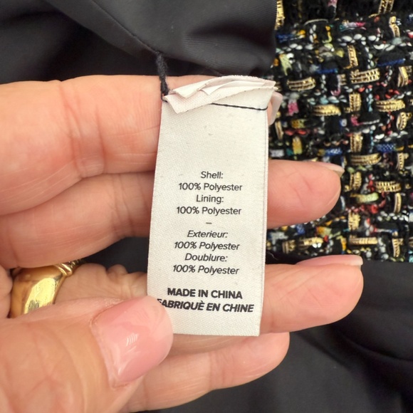 Cinq a Sept Khloe Tweed Blazer Multi Colored Heart Buttons Size 6 - Picture 14 of 15